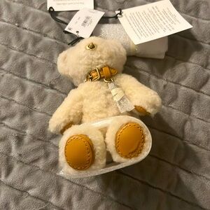 Coach teddy bear bag charm -cream
